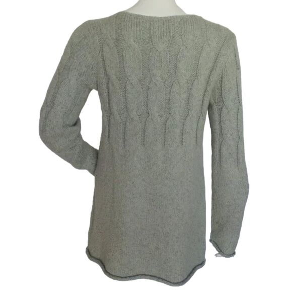 J.JILL Sweater/Knit Tunic, S, Gray Mini, Cable knit, Long sleeve, Chunky knit - Picture 6 of 12